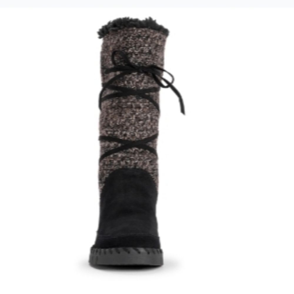 🆕️👢Muk Luks Flexi New York Womens Size 7 Black Suede Winter Snow Boots